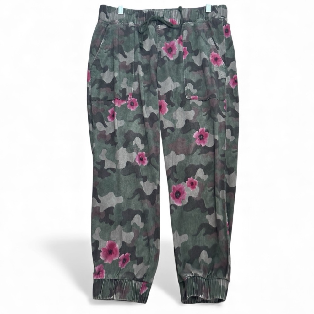 Bella Dahl‎ Green Floral Print Joggers